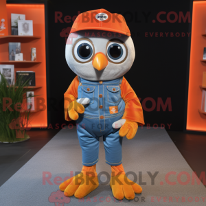 Orange Owl mascot costume...