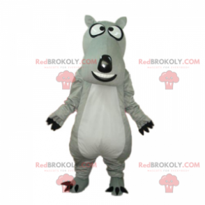 Mascota perro gris con cabeza grande - Redbrokoly.com