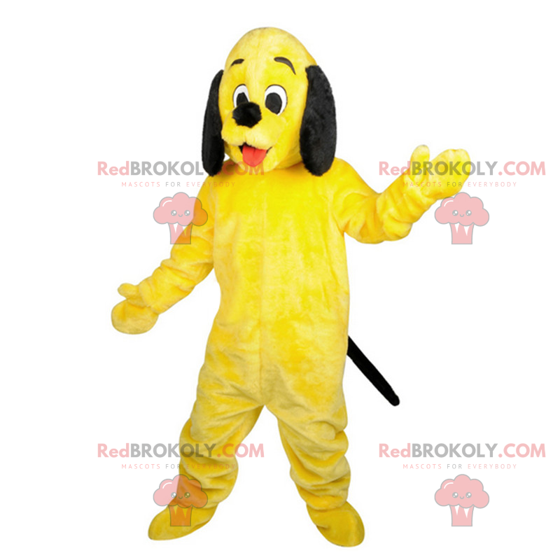 Mascotte de chien jaune et noir - Redbrokoly.com Mascotte de chien jaune et noir - Redbrokoly.com