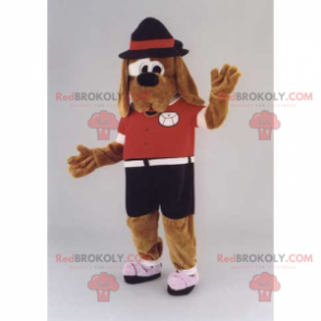 Lange ører hundemaskot med hatt - Redbrokoly.com