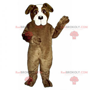 Brun og hvid hundemaskot - Redbrokoly.com