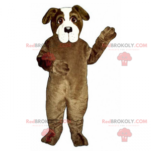 Mascote cachorro marrom e branco - Redbrokoly.com