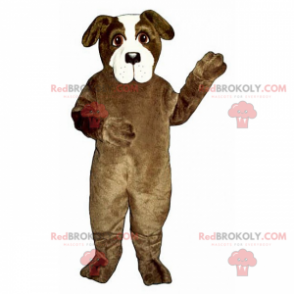 Brun och vit hundmaskot - Redbrokoly.com
