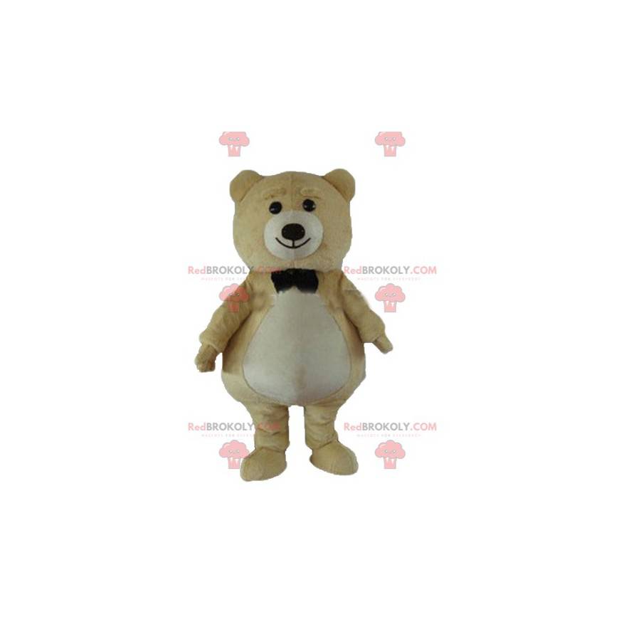 Big teddy bear mascot beige and white - Redbrokoly.com