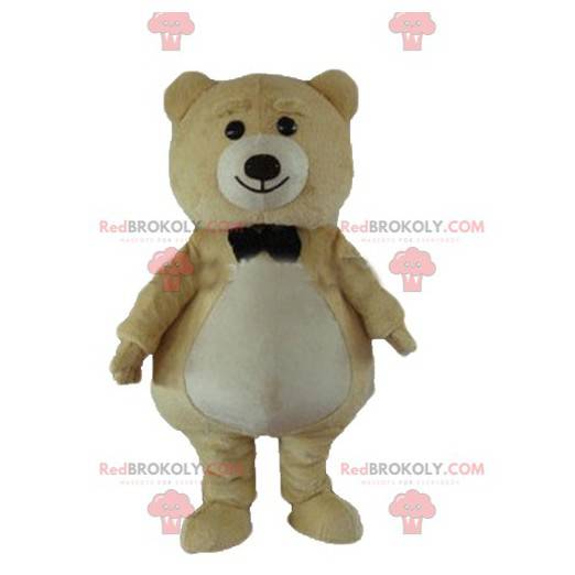 Mascotte grote teddybeer beige en wit - Redbrokoly.com