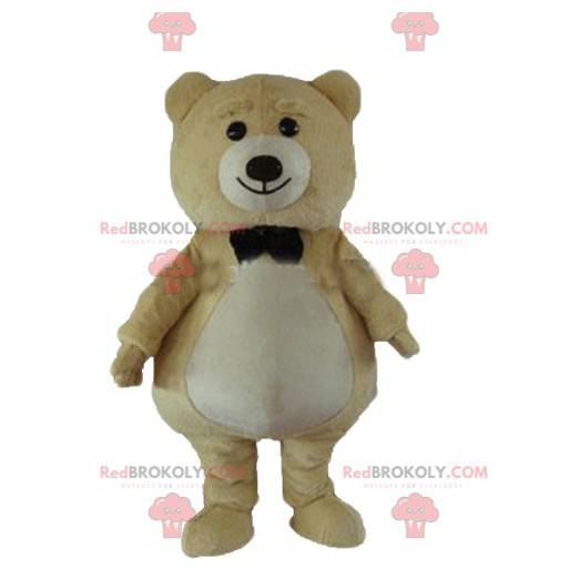 Stor bamse maskot beige og hvit - Redbrokoly.com