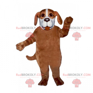 Mascotte de chien marron et noir - Redbrokoly.com