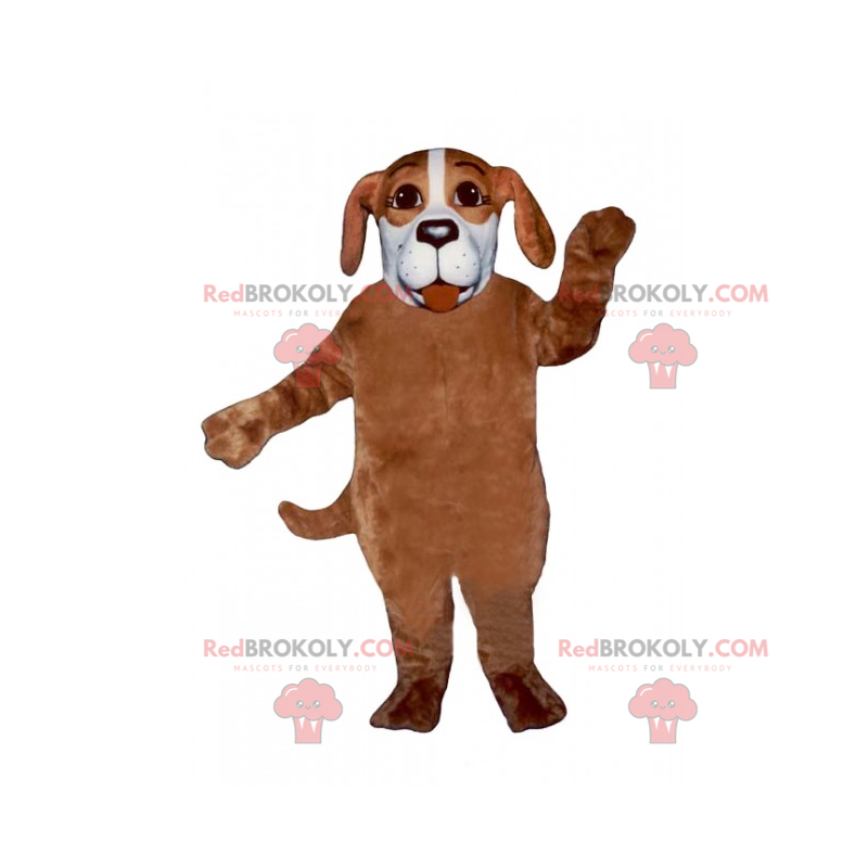 Hnědý a černý pes maskot - Redbrokoly.com