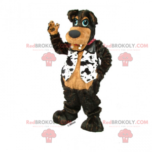 Mascota perro negro con chaqueta blanco y negro - Redbrokoly.com