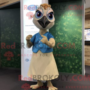 Tan Peacock maskot kostume...