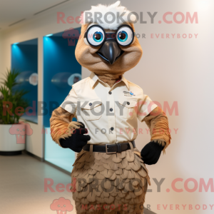 Tan Peacock maskot kostume...