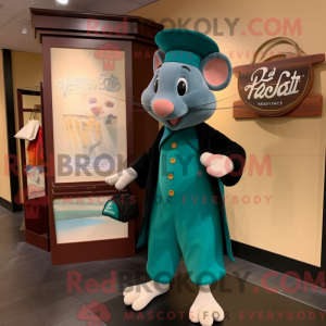 Blågrøn Ratatouille maskot...