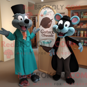 Blågrøn Ratatouille maskot...