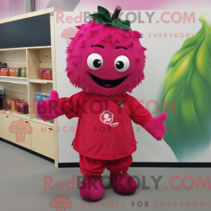 Magenta Bringebær maskot...