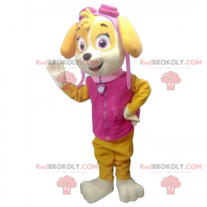 Mascotte de chiot avec des lunettes de pilote - Redbrokoly.com