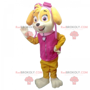 Puppy mascotte met pilotenbril - Redbrokoly.com