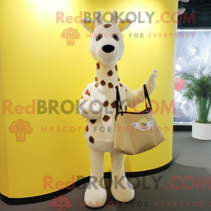Cream Giraffe maskot...