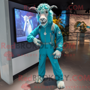 Cyan Boer Goat maskot...