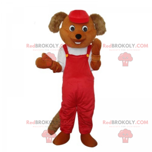 Mascotte de chiot en salopette - Redbrokoly.com