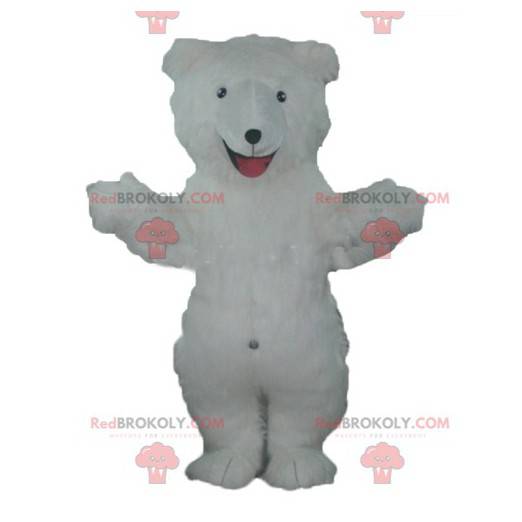 Alles haarige weiße Teddybär Maskottchen - Redbrokoly.com