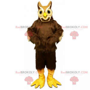 Mascotte de chouette aux longues plumes - Redbrokoly.com