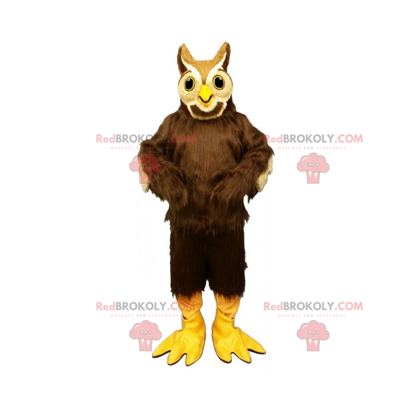 Mascota búho con plumas largas - Redbrokoly.com