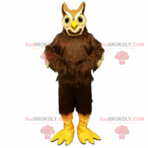 Mascote coruja com penas longas - Redbrokoly.com