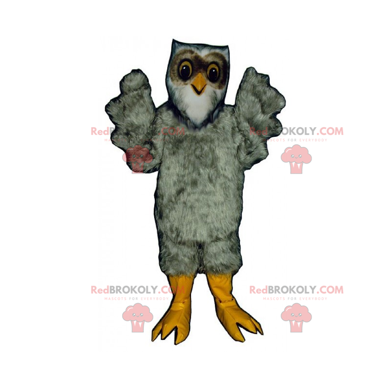 Gray owl mascot - Redbrokoly.com