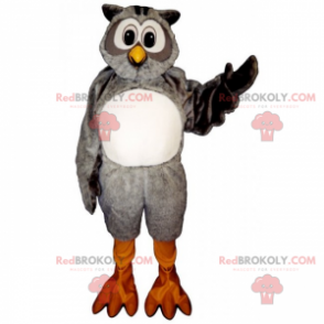 Maskottchen der grauen und weißen Eule - Redbrokoly.com