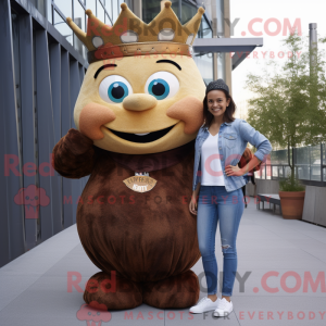 Brun Queen maskot drakt...