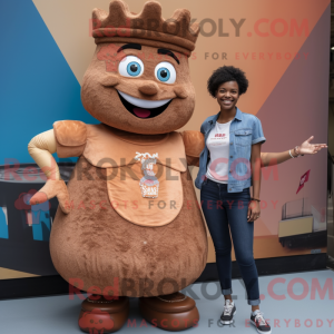 Brun Queen maskot drakt...
