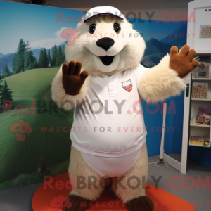 White Marmot mascot costume...