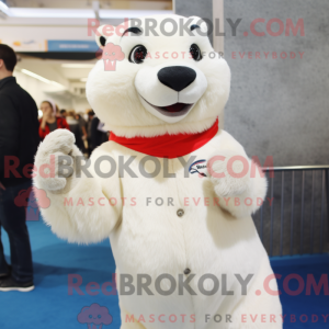 White Marmot mascot costume...