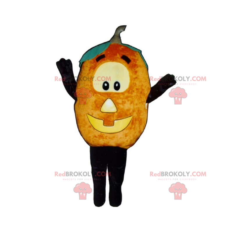 Mascotte de citrouille avec visage d'Halloween - Redbrokoly.com