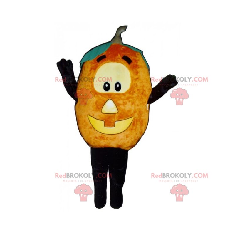 Pumpkin mascot with Halloween face - Redbrokoly.com