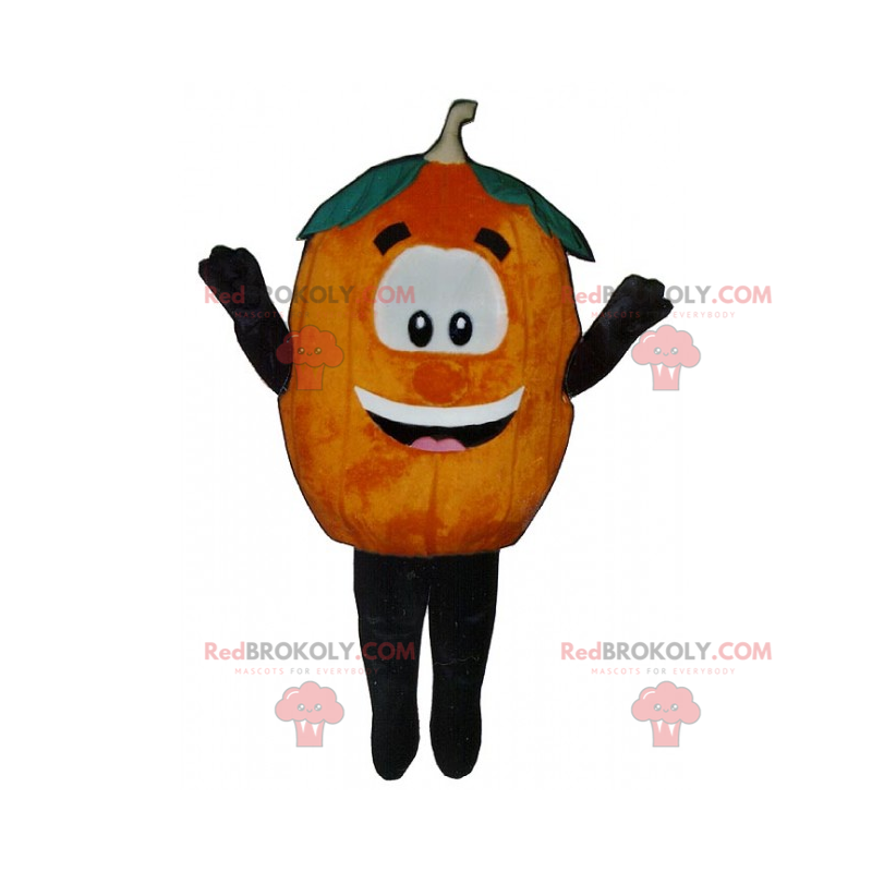 Pumpkin mascot with smiling face - Redbrokoly.com