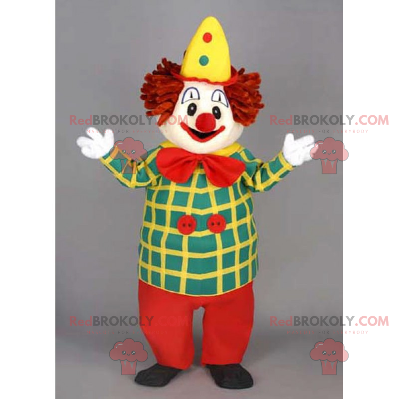 Mascotte gele hoed clown - Redbrokoly.com