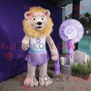 Lavendel løve maskot...