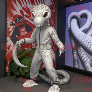 Sølv Hydra-maskotdraktfigur...