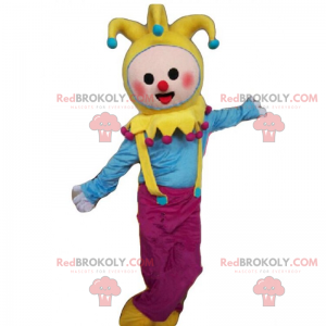 Mascotte de clown avec bonnet a clochettes - Redbrokoly.com