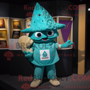Cyan Nachos maskot kostume...