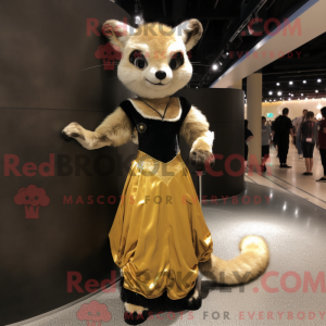 Gold Civet maskot kostume...