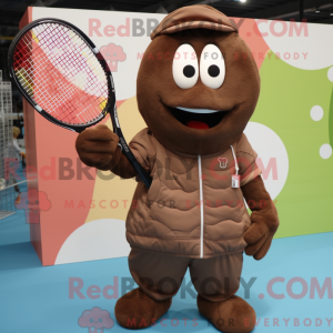 Brown Tennis Racket mascot...