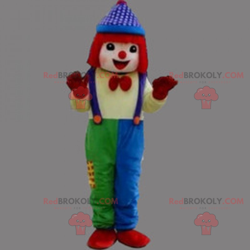 Mascotte de clown avec des cheveux rouge - Redbrokoly.com