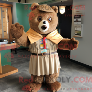 Tan Bear-maskotdraktfigur...