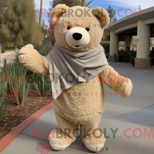 Tan Bear mascot costume...