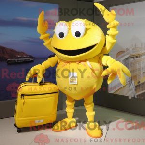 Gul krabbemaskotdraktfigur...