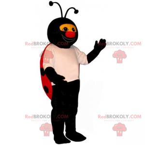 Mascotte de coccinelle avec le nez rouge - Redbrokoly.com