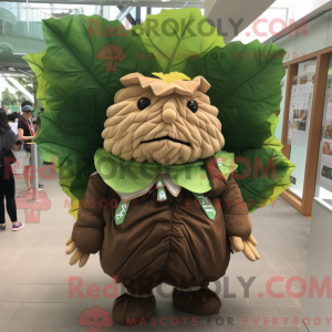 Brown Cabbage Leaf maskot...
