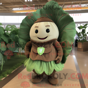 Brown Cabbage Leaf maskot...